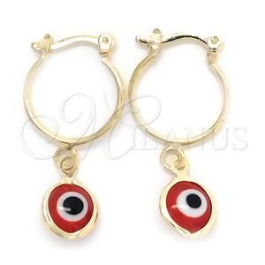 Argolla Pequeña 02.32.0562.1.15 Oro Laminado, Diseño de Ojo Griego, Pulido, Tono Dorado