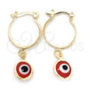 Argolla Pequeña 02.32.0562.1.15 Oro Laminado, Diseño de Ojo Griego, Pulido, Tono Dorado