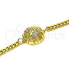 Pulsera Elegante 03.193.0001.07 Oro Laminado, con Blanca Micro Pave, Pulido, Tono Dorado (04 MM Thickness, 7 Inches Length)