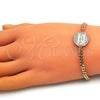 Pulsera Elegante 03.193.0003.08 Oro Laminado, Diseño de Corazón y Amor, con Blanca Micro Pave, Pulido, Tono Dorado (04 MM Thickness, 8 Inches Length)