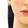 Juego de Arete y Dije de Adulto 10.284.0025.1 Oro Laminado, Diseño de Mariposa, con Granate Micro Pave, Pulido, Tono Dorado