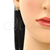 Juego de Arete y Dije de Adulto 10.284.0025.2 Oro Laminado, Diseño de Mariposa, con Multicolor Micro Pave, Pulido, Tono Dorado