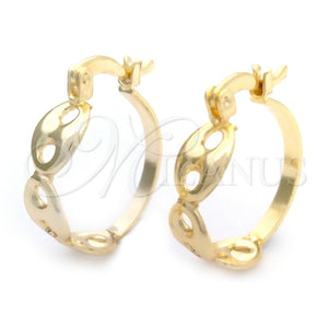 Argolla Mediana 02.58.0082.20 Oro Laminado, Diseño de Puff Mariner, Pulido, Tono Dorado