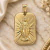 Dije Religioso 05.58.0012 Oro Laminado, Diseño de Medalla Milagrosa, Pulido, Tono Dorado
