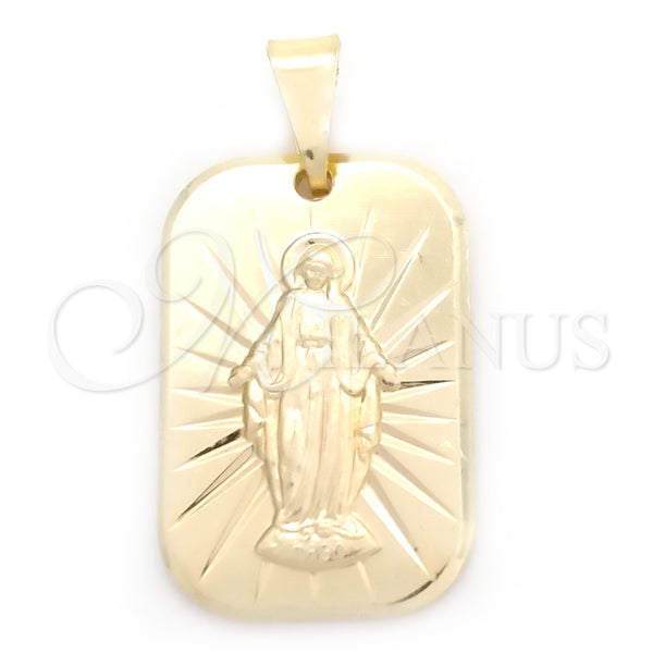 Dije Religioso 05.58.0012 Oro Laminado, Diseño de Medalla Milagrosa, Pulido, Tono Dorado
