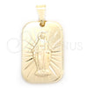 Dije Religioso 05.58.0012 Oro Laminado, Diseño de Medalla Milagrosa, Pulido, Tono Dorado