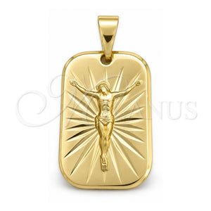 Dije Religioso 05.58.0014 Oro Laminado, Diseño de Jesus, Pulido, Tono Dorado