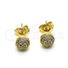 Arete Dormilona 02.156.0424.6 Oro Laminado, con Amatista Micro Pave, Pulido, Tono Dorado