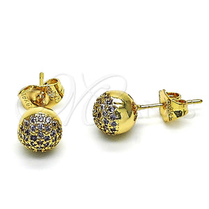 Arete Dormilona 02.156.0424.6 Oro Laminado, con Amatista Micro Pave, Pulido, Tono Dorado