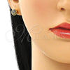 Arete Dormilona 02.156.0424.8 Oro Laminado, con Zafiro Azul Micro Pave, Pulido, Tono Dorado