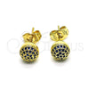 Arete Dormilona 02.156.0424.8 Oro Laminado, con Zafiro Azul Micro Pave, Pulido, Tono Dorado