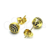 Arete Dormilona 02.156.0424.8 Oro Laminado, con Zafiro Azul Micro Pave, Pulido, Tono Dorado
