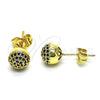 Arete Dormilona 02.156.0424.8 Oro Laminado, con Zafiro Azul Micro Pave, Pulido, Tono Dorado