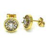 Arete Dormilona 02.342.0188 Oro Laminado, Diseño de Baguette, con Blanca Zirconia Cubica, Pulido, Tono Dorado
