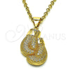 Dije Elegante 05.342.0083 Oro Laminado, con Blanca Micro Pave, Pulido, Tono Dorado