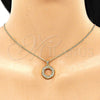 Juego de Arete y Dije de Adulto 10.342.0074 Oro Laminado, con Blanca Micro Pave, Pulido, Tono Dorado