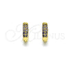 Argolla Huggie 02.195.0111.3.10 Oro Laminado, con Amatista Micro Pave, Pulido, Tono Dorado