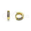 Argolla Huggie 02.195.0111.3.10 Oro Laminado, con Amatista Micro Pave, Pulido, Tono Dorado