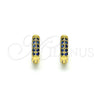 Argolla Huggie 02.195.0111.4.10 Oro Laminado, con Zafiro Azul Micro Pave, Pulido, Tono Dorado