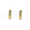Argolla Huggie 02.195.0111.6.10 Oro Laminado, con Rosado Micro Pave, Pulido, Tono Dorado