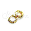 Argolla Huggie 02.195.0110.2.10 Oro Laminado, con Granate Micro Pave, Pulido, Tono Dorado