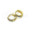 Argolla Huggie 02.195.0110.3.10 Oro Laminado, con Zafiro Azul Micro Pave, Pulido, Tono Dorado
