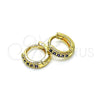 Argolla Huggie 02.195.0110.5.10 Oro Laminado, con Dark Ametista Micro Pave, Pulido, Tono Dorado