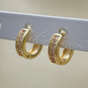 Argolla Huggie 02.195.0106.4.10 Oro Laminado, con Rosado Micro Pave, Pulido, Tono Dorado