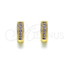 Argolla Huggie 02.195.0106.5.10 Oro Laminado, con Dark Ametista Micro Pave, Pulido, Tono Dorado