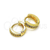 Argolla Huggie 02.195.0106.5.10 Oro Laminado, con Dark Ametista Micro Pave, Pulido, Tono Dorado