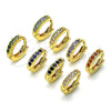 Argolla Huggie 02.195.0105.2.10 Oro Laminado, con Granate Micro Pave, Pulido, Tono Dorado