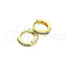 Argolla Huggie 02.195.0105.4.10 Oro Laminado, con Dark Ametista Micro Pave, Pulido, Tono Dorado