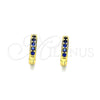 Argolla Huggie 02.195.0105.6.10 Oro Laminado, con Zafiro Azul Micro Pave, Pulido, Tono Dorado