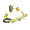 Earcuff 02.210.0710 Oro Laminado, Diseño de Paperclip, con Multicolor Micro Pave and Blanca Zirconia Cubica, Pulido, Tono Dorado
