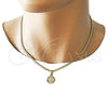 Collar y Pulsera 06.63.0263 Oro Laminado, Diseño de Dinero, Pulido, Tono Dorado