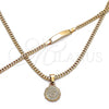 Collar y Pulsera 06.63.0263 Oro Laminado, Diseño de Dinero, Pulido, Tono Dorado