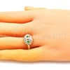 Anillo Multi Piedra 01.213.0031 Oro Laminado, Diseño de Búho, con Verde Zirconia Cubica, Pulido, Tono Dorado (One size fits all)
