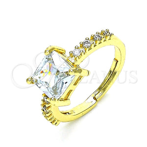 Anillo Multi Piedra 01.284.0056.1 Oro Laminado, con Blanca Zirconia Cubica and Blanca Micro Pave, Pulido, Tono Dorado (One size fits all)
