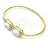 Aro Individual 07.380.0004 Oro Laminado, con Blanca Cristal, Pulido, Tono Dorado (02 MM Thickness, One size fits all)