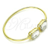 Aro Individual 07.380.0004 Oro Laminado, con Blanca Cristal, Pulido, Tono Dorado (02 MM Thickness, One size fits all)