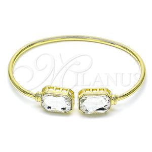 Aro Individual 07.380.0004 Oro Laminado, con Blanca Cristal, Pulido, Tono Dorado (02 MM Thickness, One size fits all)