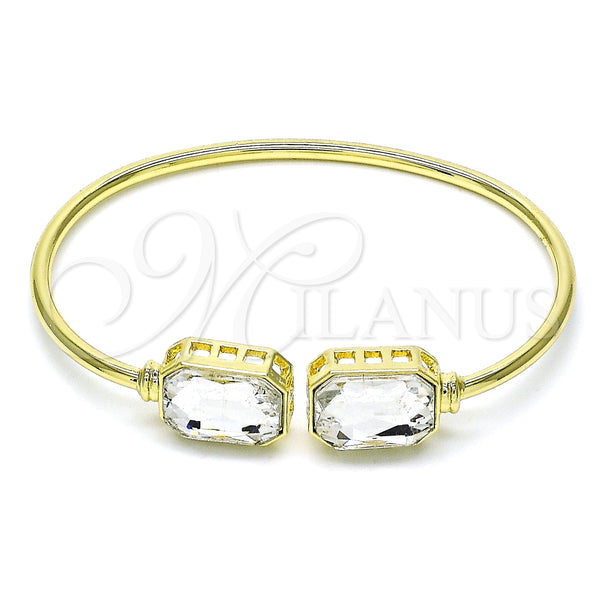 Aro Individual 07.380.0004 Oro Laminado, con Blanca Cristal, Pulido, Tono Dorado (02 MM Thickness, One size fits all)