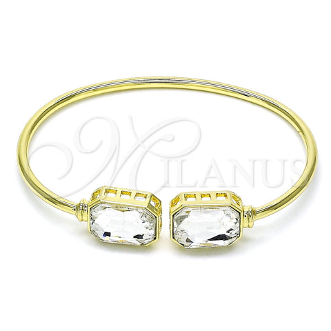 Aro Individual 07.380.0004 Oro Laminado, con Blanca Cristal, Pulido, Tono Dorado (02 MM Thickness, One size fits all)