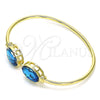 Aro Individual 07.380.0005.1 Oro Laminado, con Indicolite Cristal, Pulido, Tono Dorado (02 MM Thickness, One size fits all)