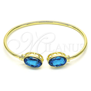 Aro Individual 07.380.0005.1 Oro Laminado, con Indicolite Cristal, Pulido, Tono Dorado (02 MM Thickness, One size fits all)