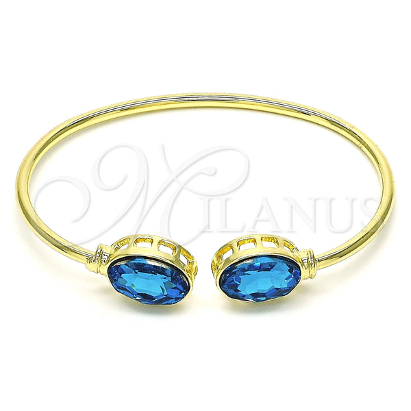 Aro Individual 07.380.0005.1 Oro Laminado, con Indicolite Cristal, Pulido, Tono Dorado (02 MM Thickness, One size fits all)