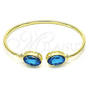 Aro Individual 07.380.0005.1 Oro Laminado, con Indicolite Cristal, Pulido, Tono Dorado (02 MM Thickness, One size fits all)