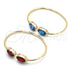 Aro Individual 07.380.0005.1 Oro Laminado, con Indicolite Cristal, Pulido, Tono Dorado (02 MM Thickness, One size fits all)