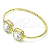Aro Individual 07.380.0006 Oro Laminado, con Blanca Cristal, Pulido, Tono Dorado (02 MM Thickness, One size fits all)