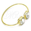 Aro Individual 07.380.0006 Oro Laminado, con Blanca Cristal, Pulido, Tono Dorado (02 MM Thickness, One size fits all)